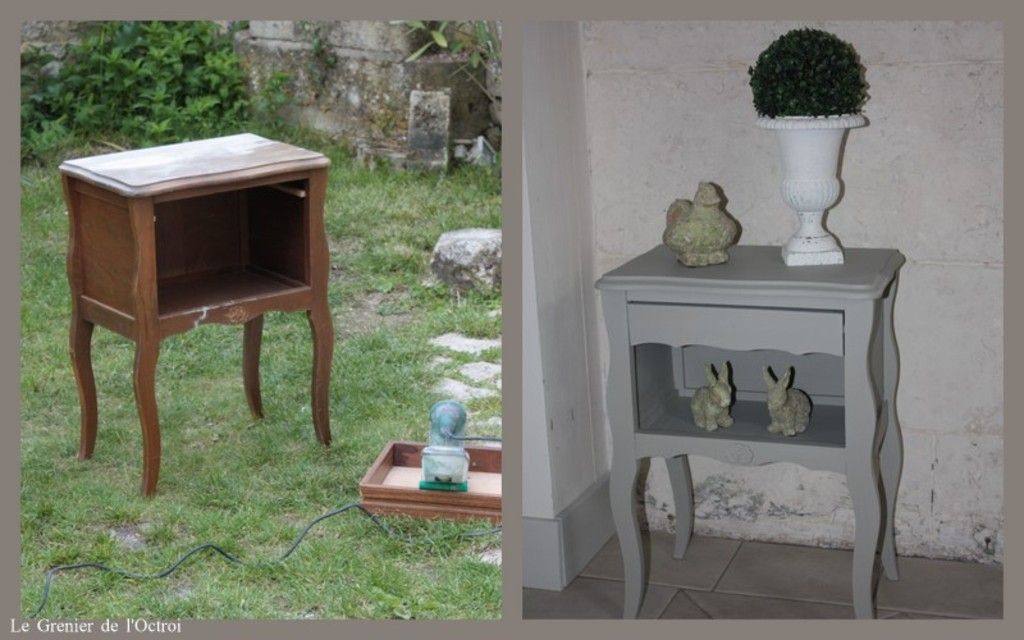 Relooking d'une table de nuit! 4 ème!!!!!!